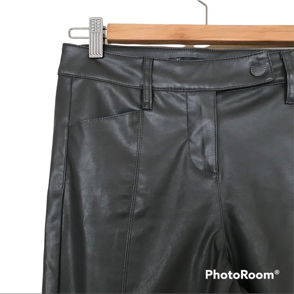 A/X Armani Exchange Faux Leather Polyurethane Leather Pants Grey - Picture 2 of 11